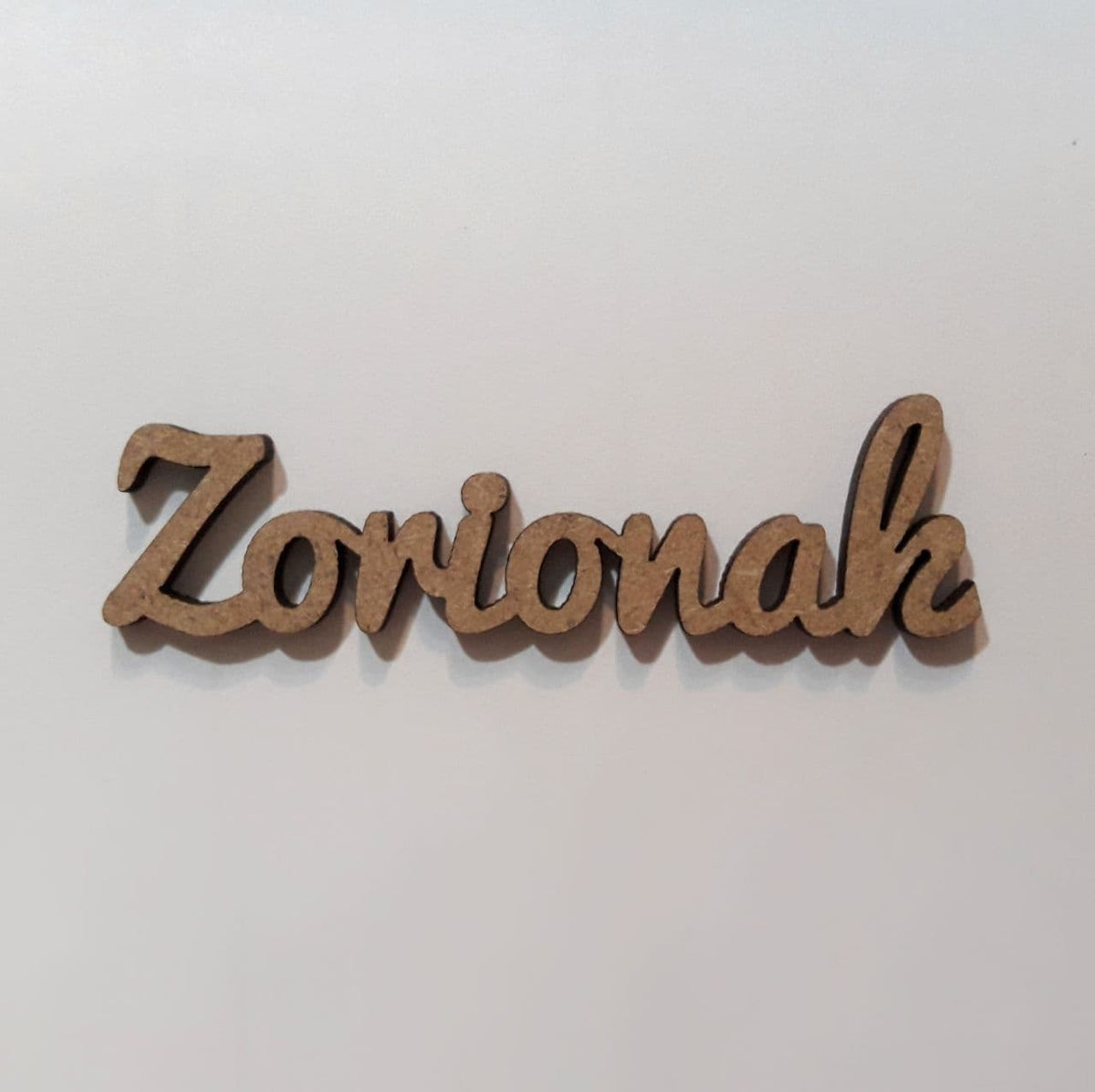 Maderita palabra Zorionak