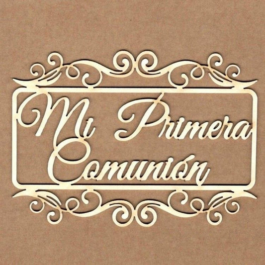 Maderita Mi primera comunión marco rectangular