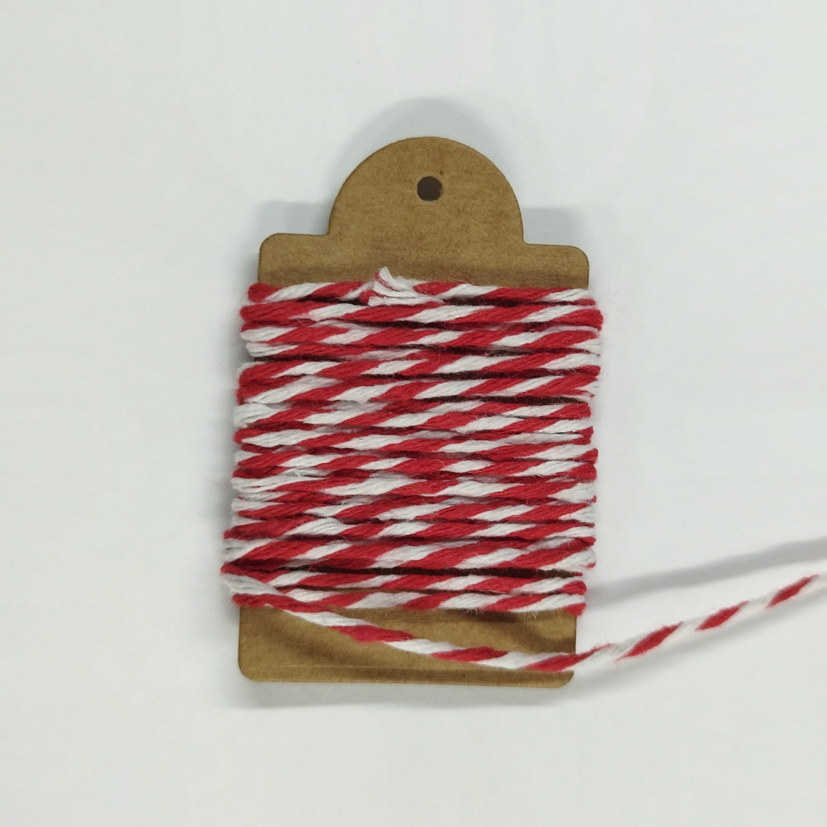 Cinta de algodón blanco y rojo tipo twine 2m