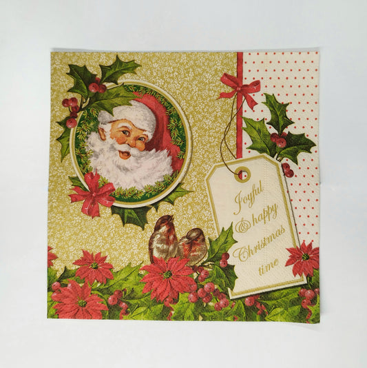 Servilleta Papá Noel decoración vintage