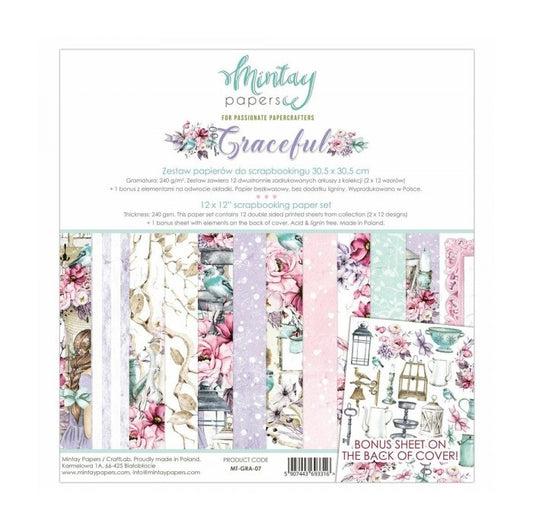 Graceful Mintay Papers papel scrap 30x30