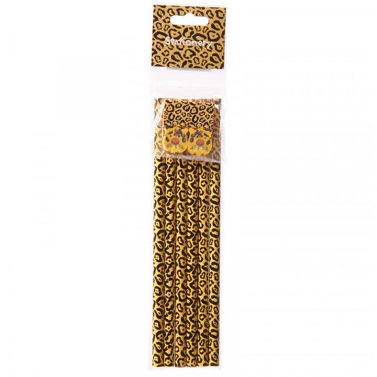 Lapiceros leopardo con goma