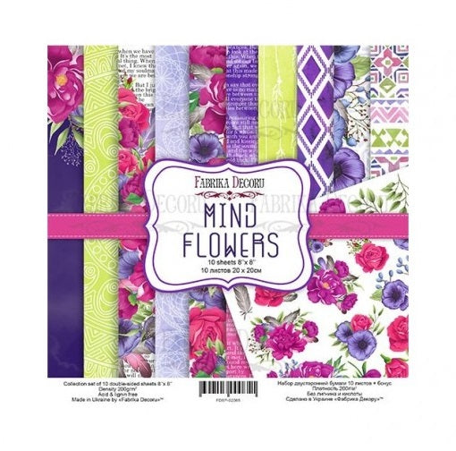 Mind flowers papel scrap Fabrika decoru 20x20
