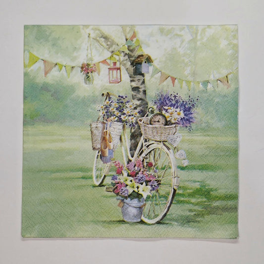 Servilleta bici con flores