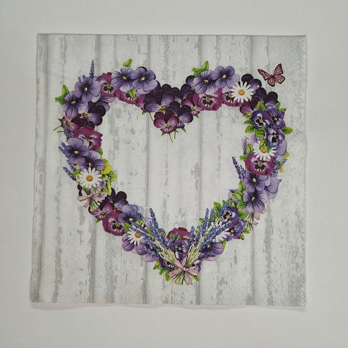 Servilleta corazón de flores