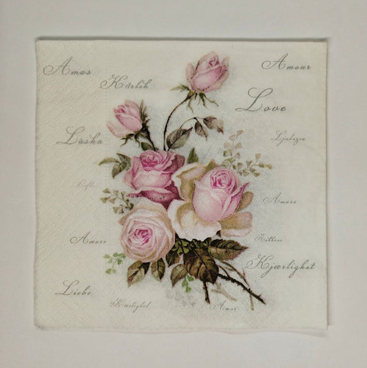 Servilleta rosas love