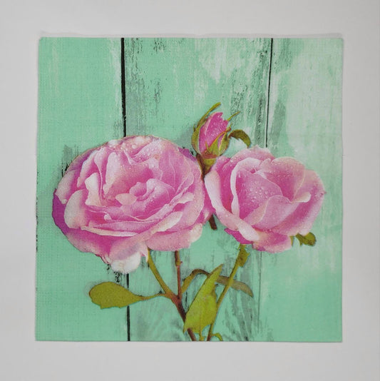 Servilleta rosas rosas
